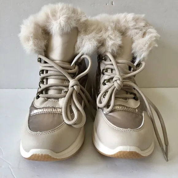 WANTED WOMEN'S LACE SNOW BOOTS LIGHTWEIGHT ANKLE BOOTIES STARDUST SIZE 7