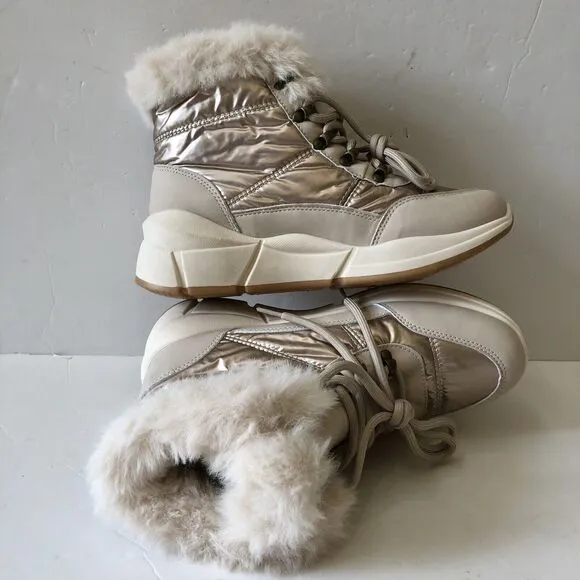 WANTED WOMEN'S LACE SNOW BOOTS LIGHTWEIGHT ANKLE BOOTIES STARDUST SIZE 7
