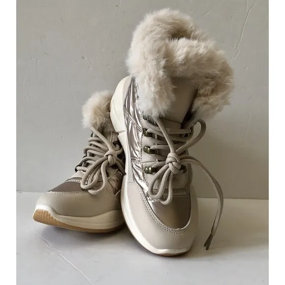 WANTED WOMEN'S LACE SNOW BOOTS LIGHTWEIGHT ANKLE BOOTIES STARDUST SIZE 7