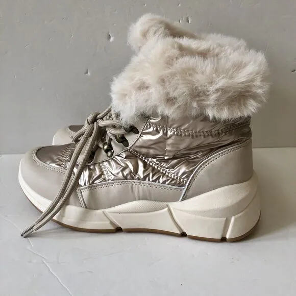 WANTED WOMEN'S LACE SNOW BOOTS LIGHTWEIGHT ANKLE BOOTIES STARDUST SIZE 7