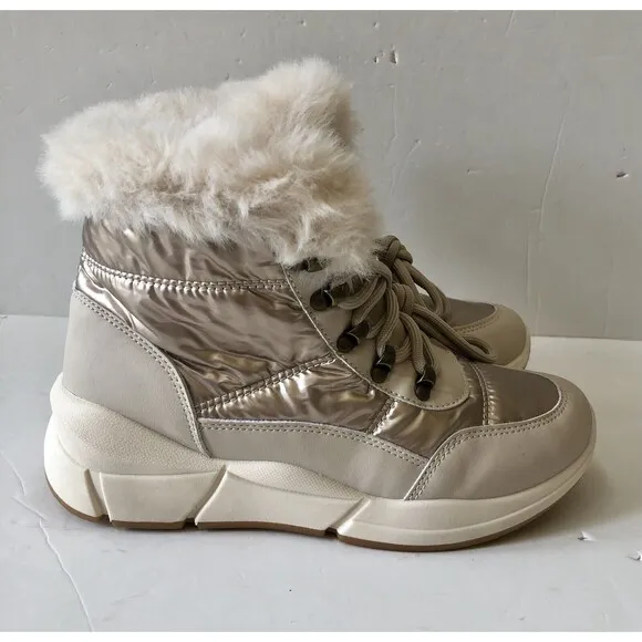 WANTED WOMEN'S LACE SNOW BOOTS LIGHTWEIGHT ANKLE BOOTIES STARDUST SIZE 7