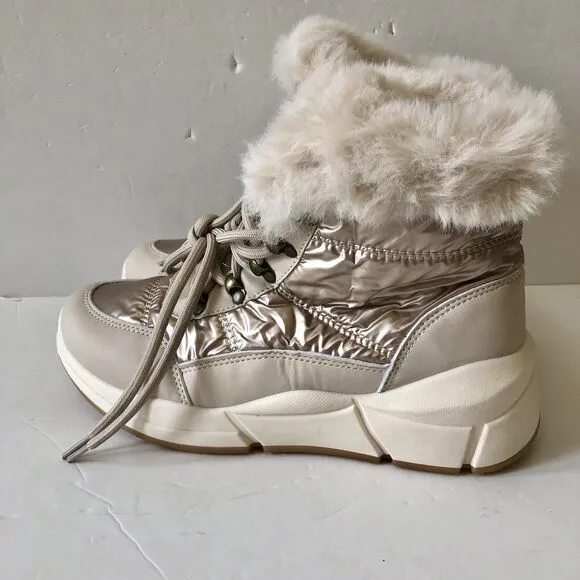 WANTED WOMEN'S LACE SNOW BOOTS LIGHTWEIGHT ANKLE BOOTIES STARDUST SIZE 7