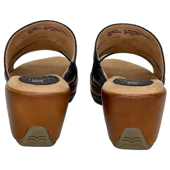 White Mountain Womens Valora Navy Woven Clog Slide Sandals Size 7.5M