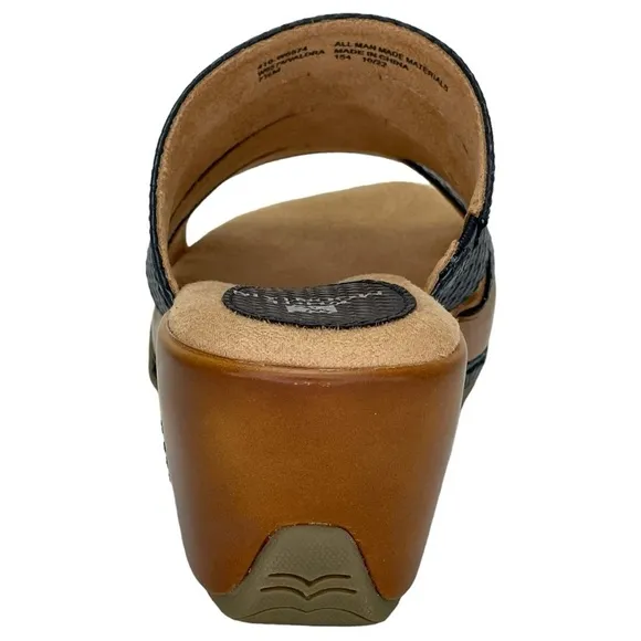 White Mountain Womens Valora Navy Woven Clog Slide Sandals Size 7.5M
