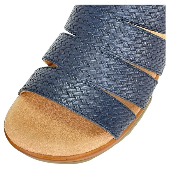 White Mountain Womens Valora Navy Woven Clog Slide Sandals Size 7.5M