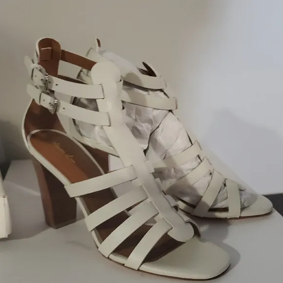 White Strappy Heeled Sandals