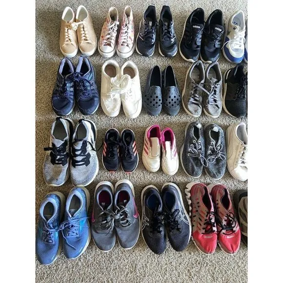 Wholesale Lot 10 Shoes Nike Adidas Vans ASICS Puma Sneakers Cleats Kid Women Men