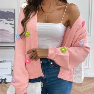Wildflower Whisper Open Front Cardigan - Pink