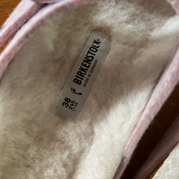 Women’s Birkenstock Sandals Arizona Happy Lamb Comfort Lambswool Pink EU 38 US 7