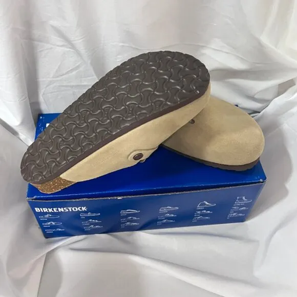 ✅Women's Birkenstock sandals Suede taupe soft-soled 🍁Platform slippers 🔥(wide)