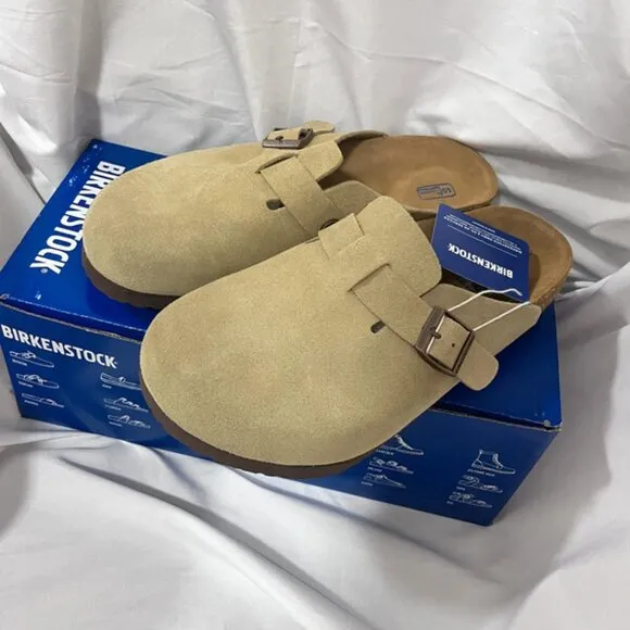 ✅Women's Birkenstock sandals Suede taupe soft-soled 🍁Platform slippers 🔥(wide)