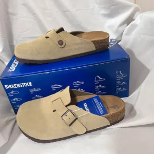 ✅Women's Birkenstock sandals Suede taupe soft-soled 🍁Platform slippers 🔥(wide)