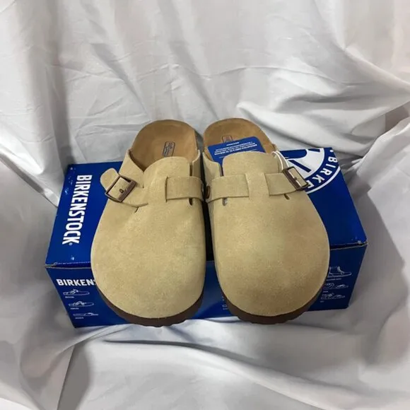 ✅Women's Birkenstock sandals Suede taupe soft-soled 🍁Platform slippers 🔥(wide)