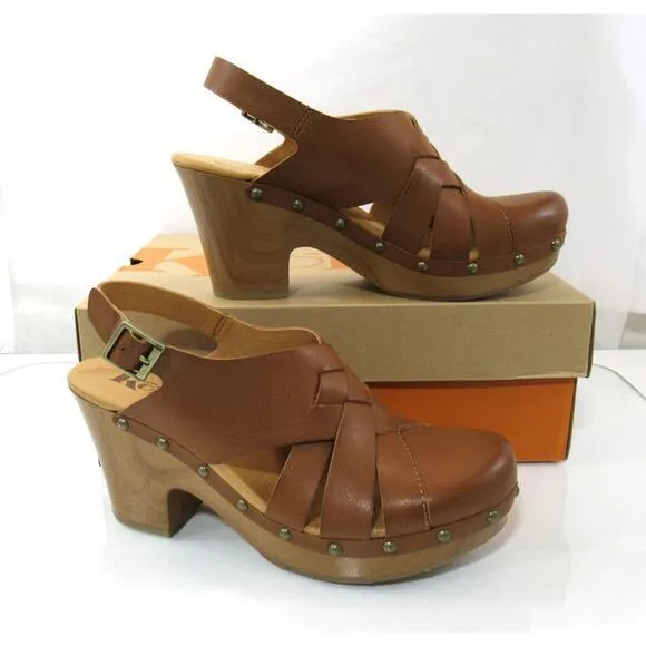 Women's Korks Wynne Platform Clog heeled Sandals Comfort Tan
