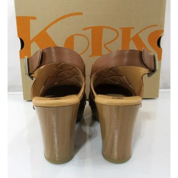Women's Korks Wynne Platform Clog heeled Sandals Comfort Tan