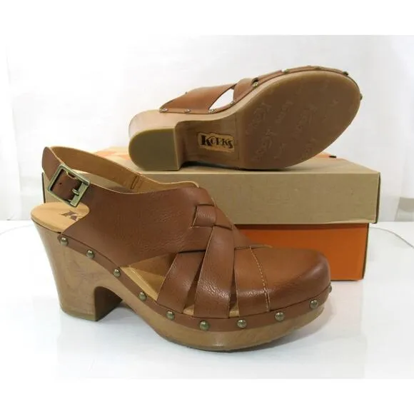 Women's Korks Wynne Platform Clog heeled Sandals Comfort Tan