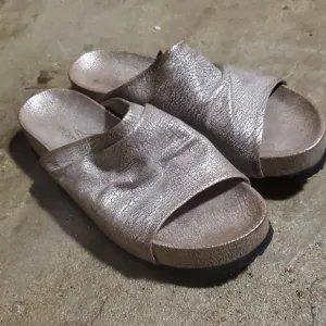 Women's Metallic Slide Sandals