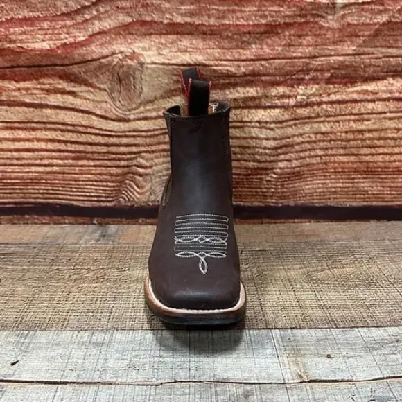 Women's Nubuck Leather Western Cowgirl Half Boot Brown Rodeo Botin Piel Café