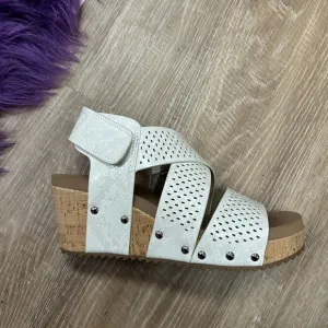 Women's off White Wedge Sandals