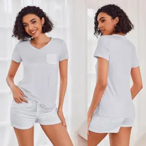 Womens Pajama Sets Short Sleeve Pajamas for Women Sets Soft Lounge Sets Casual