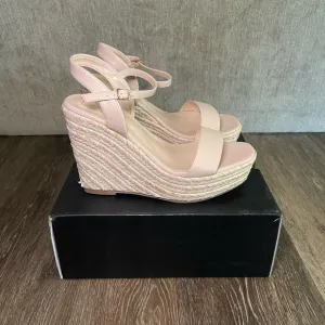 Women's Pink Nude Wedge Sandals
