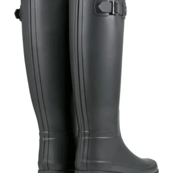 Women's Refined Slim Fit Black Size 10 Rain Boots