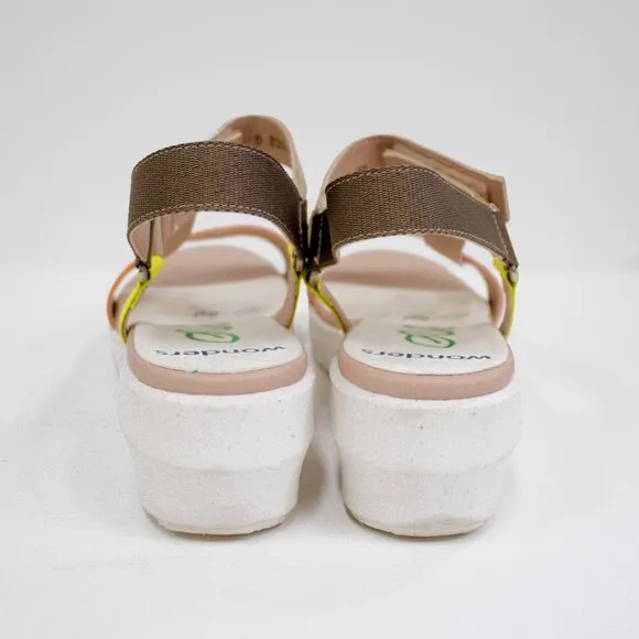 Wonders Greene Nepal Platform Wedge Strappy Sandals Open Toe Women's Size 8.5