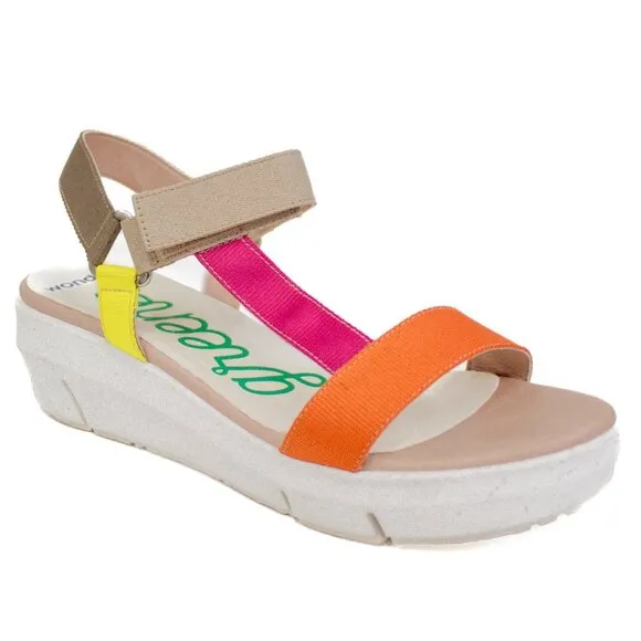 Wonders Greene Nepal Platform Wedge Strappy Sandals Open Toe Women's Size 8.5