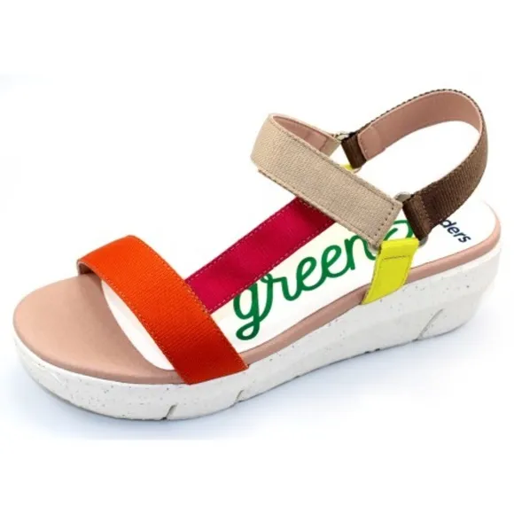 Wonders Greene Nepal Platform Wedge Strappy Sandals Open Toe Women's Size 8.5