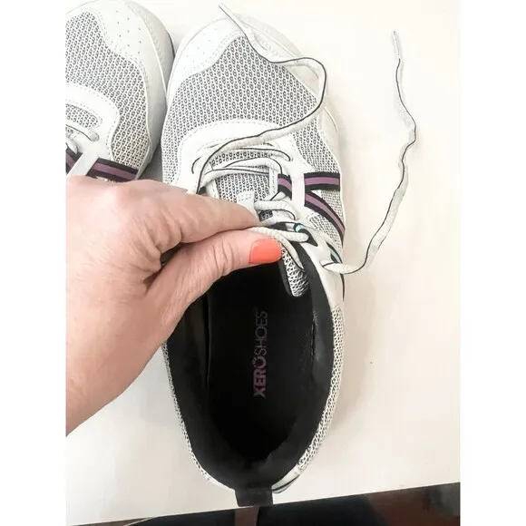 Xero Women's Prio Running Fitness Shoes White Purple Sz 10.5 Barefoot Mint Cond