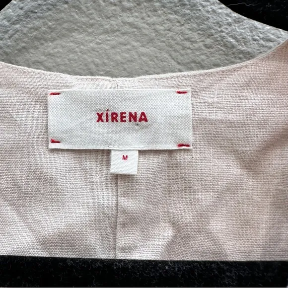 Xírena Womens Size M Sugarcane Vida Linen Vest Button Front Cropped