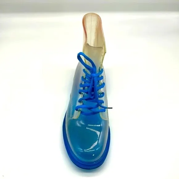 Yoki Boots - Clear Jelly Blue Lace Up Combat Boot Size 41