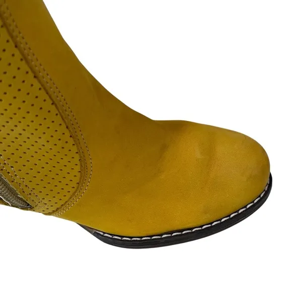 Zapato Leather Handmade Stylish Yellow Ankle Boots 39 US 8.5