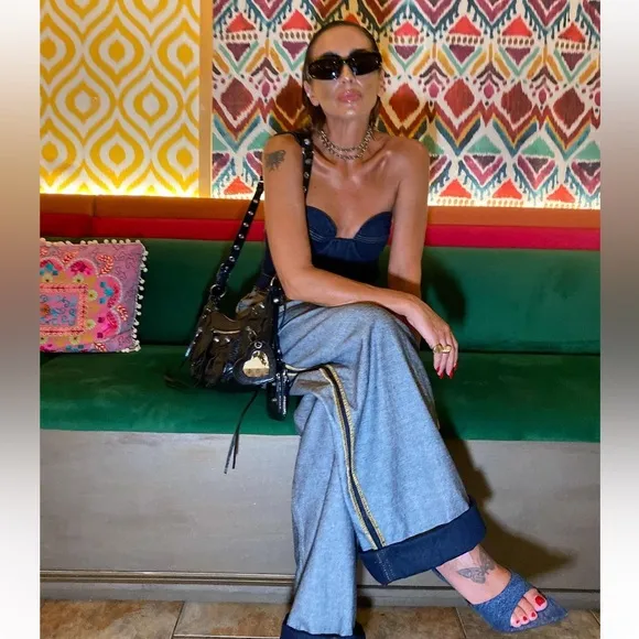 ZARA DENIM HEELED SANDALS