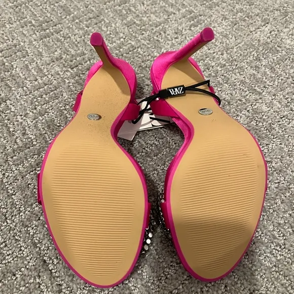 Zara Fuchsia Pink Embellished Bow High Heel Sandals - BLOGGER FAVORITE