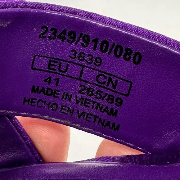 Zara Purple Satin Chunky Heel Platform Sandals