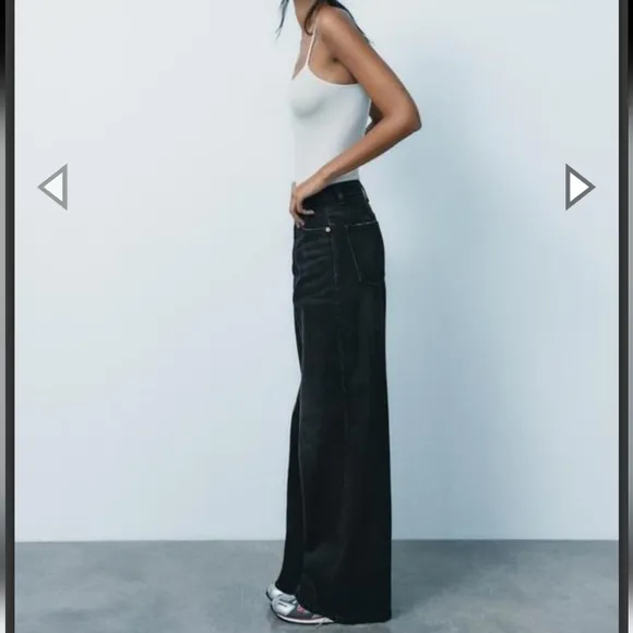 Zara Wide Leg Crossed Waist Jeans Size 0