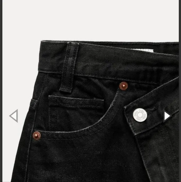 Zara Wide Leg Crossed Waist Jeans Size 0