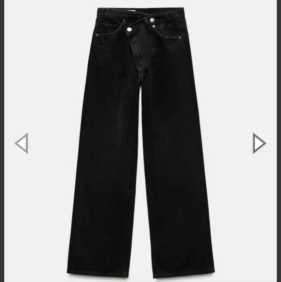 Zara Wide Leg Crossed Waist Jeans Size 0