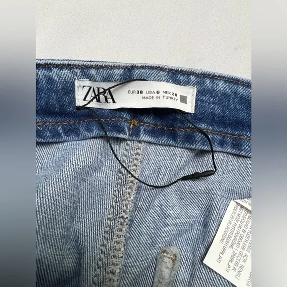 Zara Wide Leg High Rise Cropped Jeans