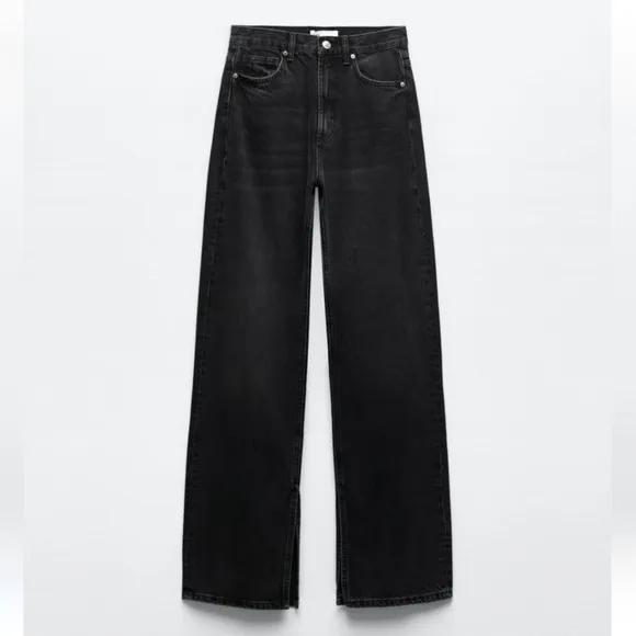 Zara wide split slit hem  jeans size 0/25