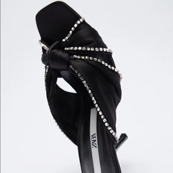 ZARA SPARKLY HEELED SANDALS