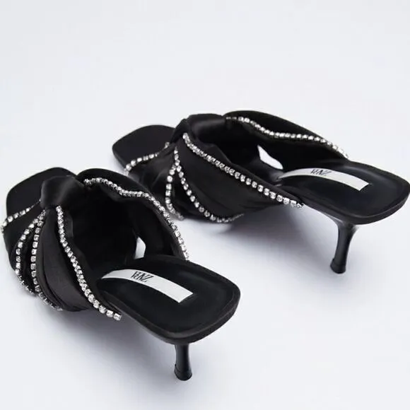 ZARA SPARKLY HEELED SANDALS