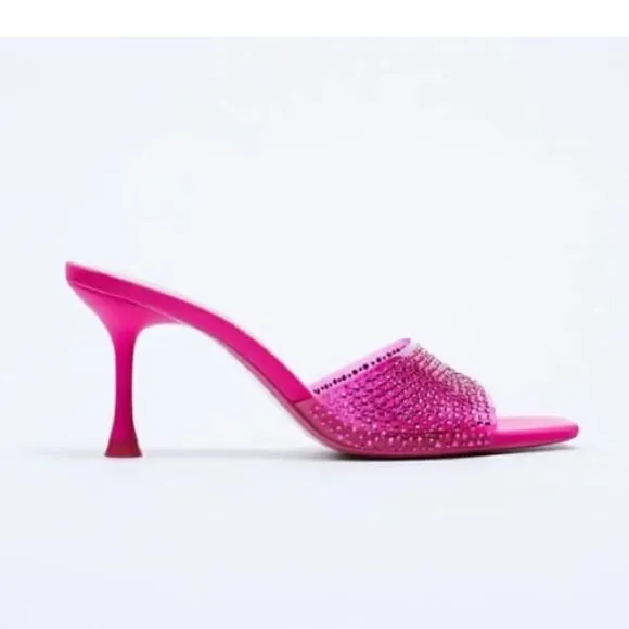 ZARA SPARKLY VINYL SANDALS BARBIECORE BARBIE