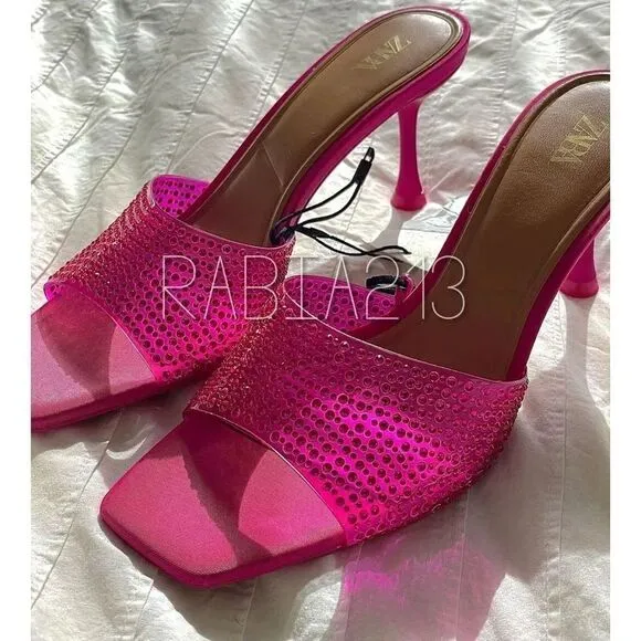 ZARA SPARKLY VINYL SANDALS BARBIECORE BARBIE