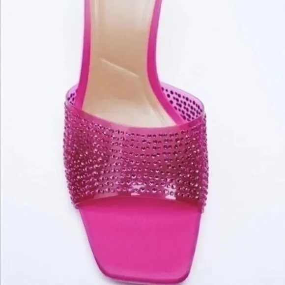 ZARA SPARKLY VINYL SANDALS BARBIECORE BARBIE