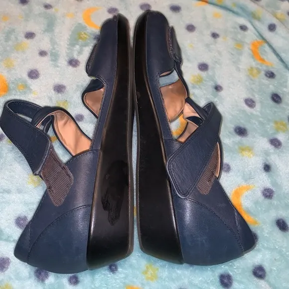Ziera Women's Disco - Blue Leather Sandals 40 Wide