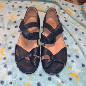 Ziera Women's Disco - Blue Leather Sandals 40 Wide