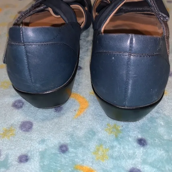 Ziera Women's Disco - Blue Leather Sandals 40 Wide