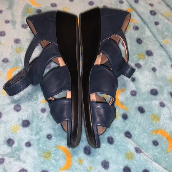 Ziera Women's Disco - Blue Leather Sandals 40 Wide